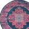Homeroots 4 ft. Round Blue & Pink Medallion Area Rug 385253 - alternate 7